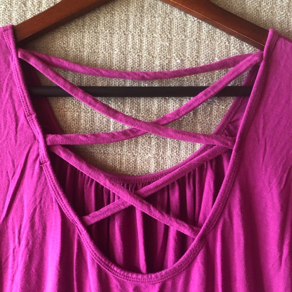 Soft and Comfy Magenta Rayon Spandex Tee Top XL - Picture 4 of 5